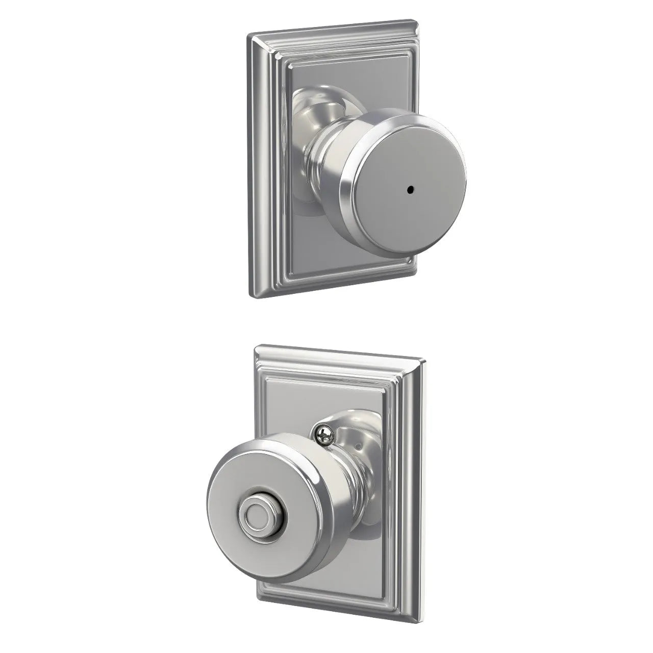 Schlage Bowery Knob with Addison Rosette Bright Chrome