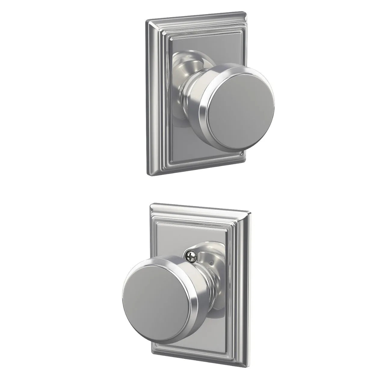 Schlage Bowery Knob with Addison Rosette Bright Chrome