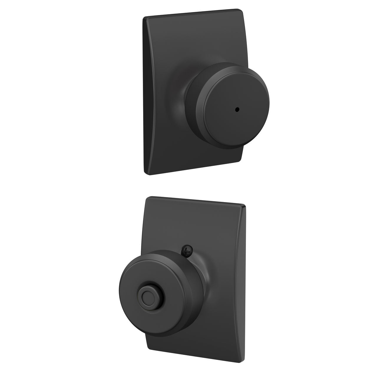Schlage Bowery Knob With Century Rosette Flat Black