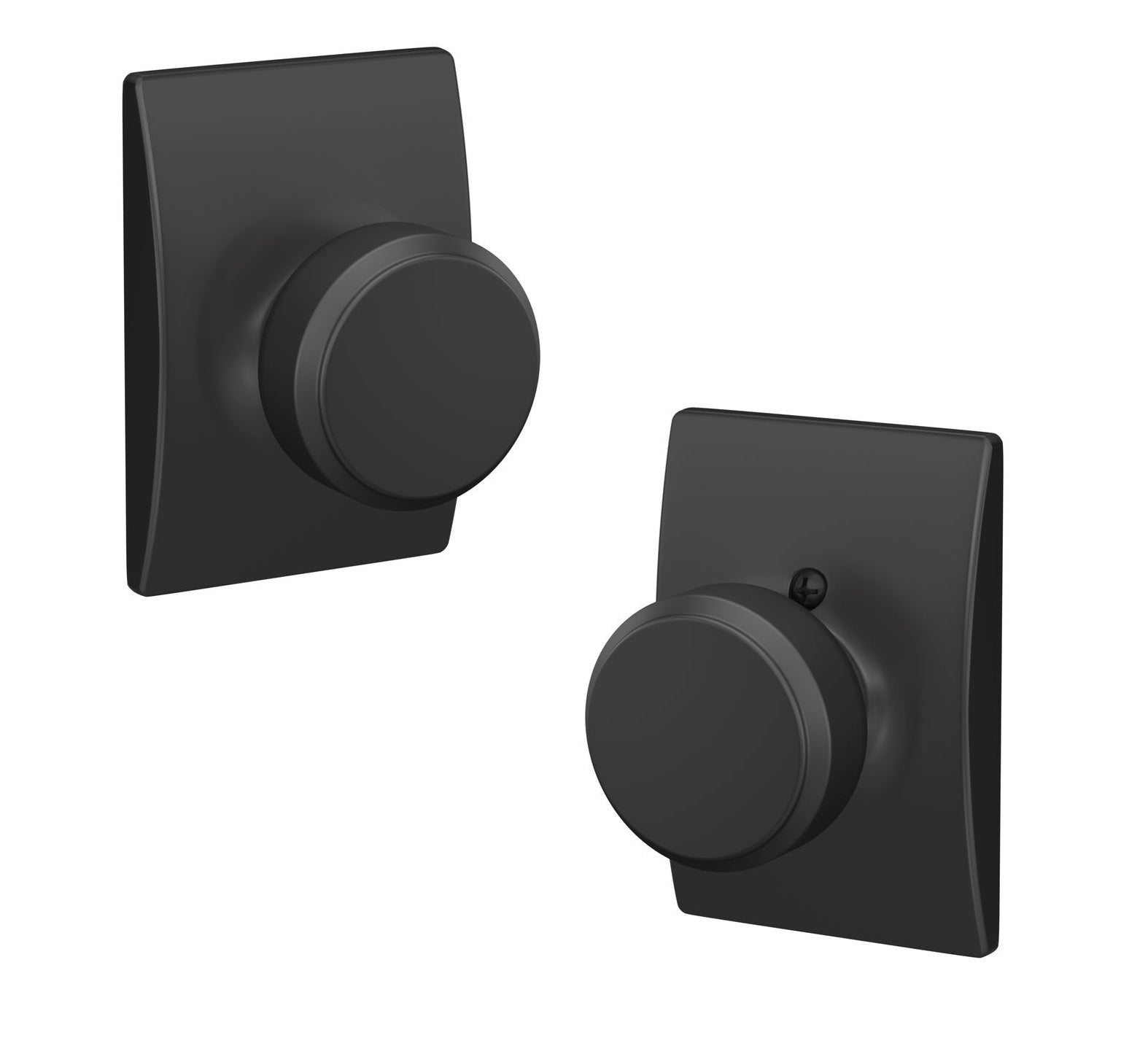 Schlage Bowery Knob With Century Rosette Flat Black