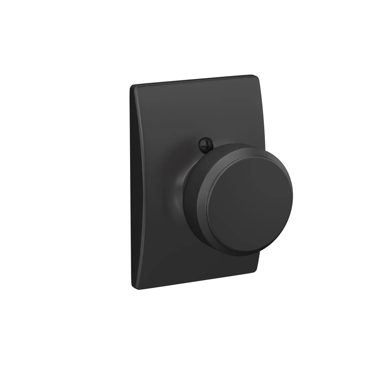 Schlage Bowery Knob With Century Rosette Flat Black