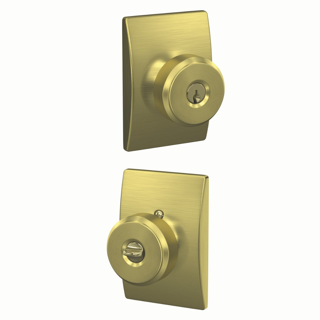 Schlage Bowery Knob With Century Rosette Satin Brass