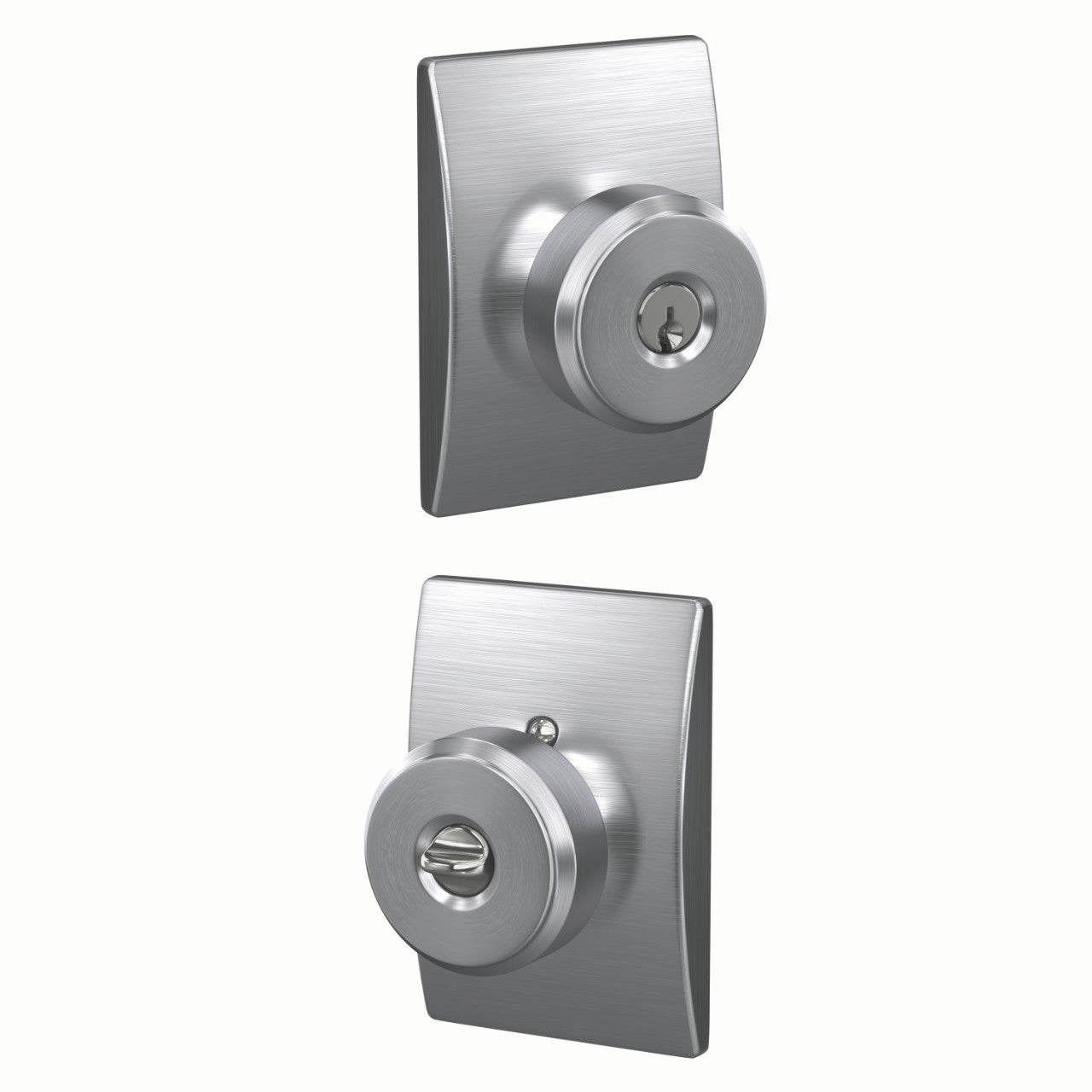 Schlage Bowery Knob With Century Rosette Satin Chrome