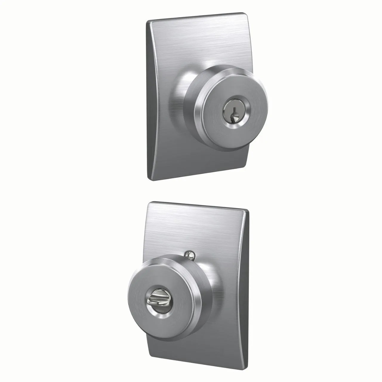 Schlage Bowery Knob With Century Rosette Satin Chrome