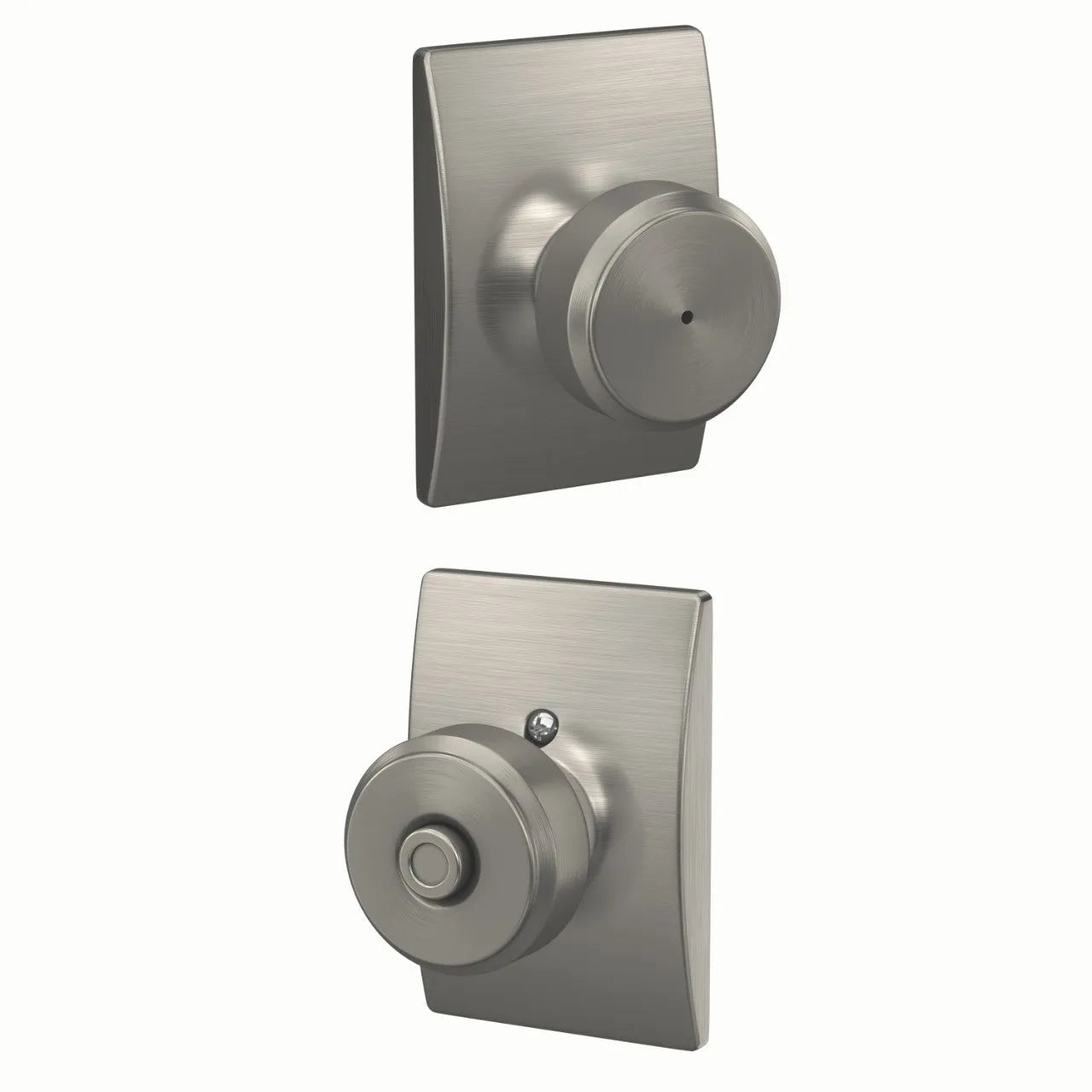 Schlage Bowery Knob With Century Rosette Satin Nickel