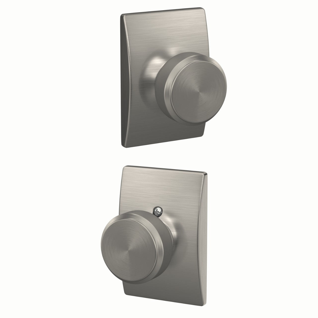 Schlage Bowery Knob With Century Rosette Satin Nickel