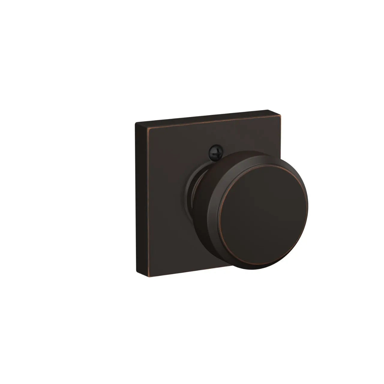 Schlage Bowery Knob with Collins Rosette Aged Bronze