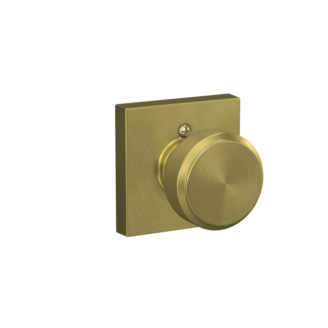 Schlage Bowery Knob with Collins Rosette Satin Brass