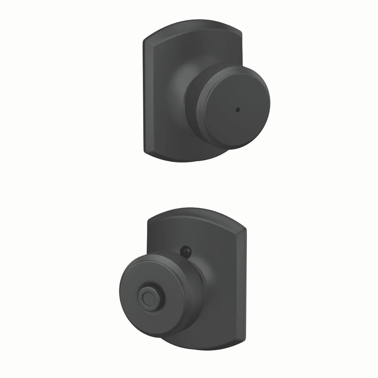 Schlage Bowery Knob with Greenwich Rosette Flat Black