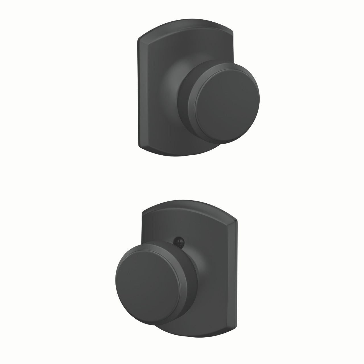 Schlage Bowery Knob with Greenwich Rosette Flat Black