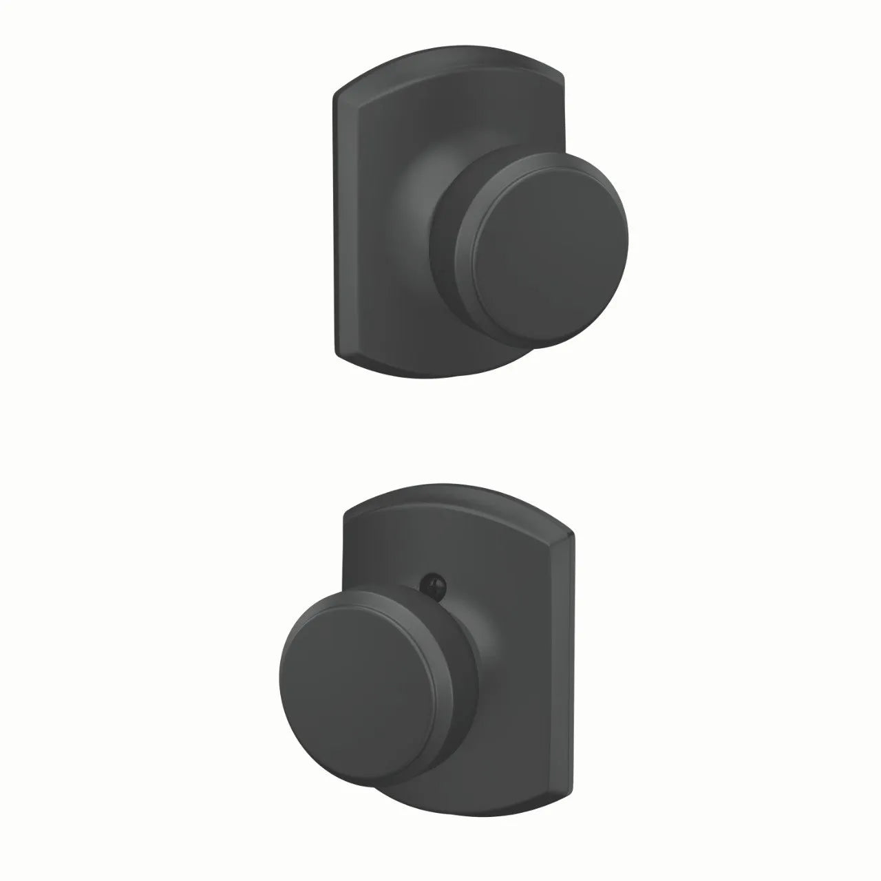 Schlage Bowery Knob with Greenwich Rosette Flat Black