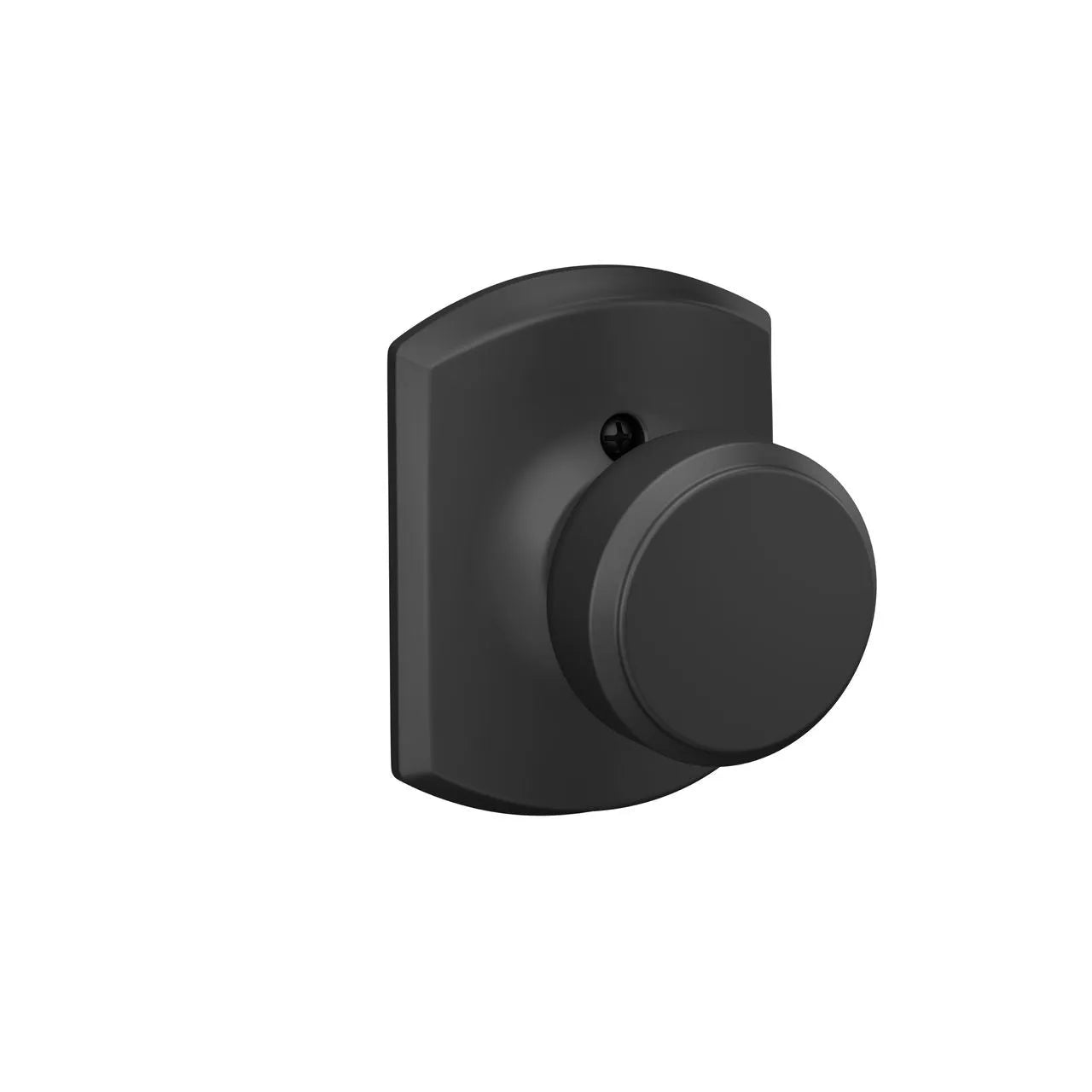 Schlage Bowery Knob with Greenwich Rosette Flat Black