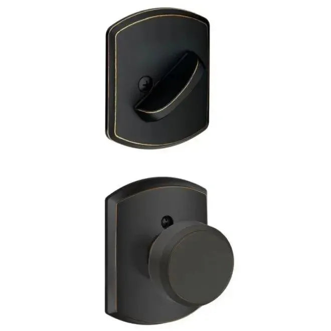 SchlageSchlage Bowery Knob With Greenwich Rosette Interior Active Trim - Exterior Handleset Sold Separately in 