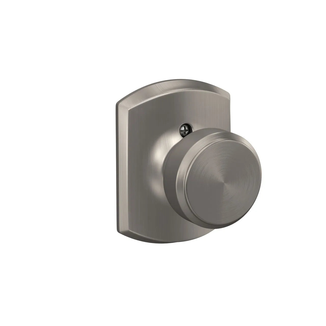 Schlage Bowery Knob with Greenwich Rosette Satin Nickel