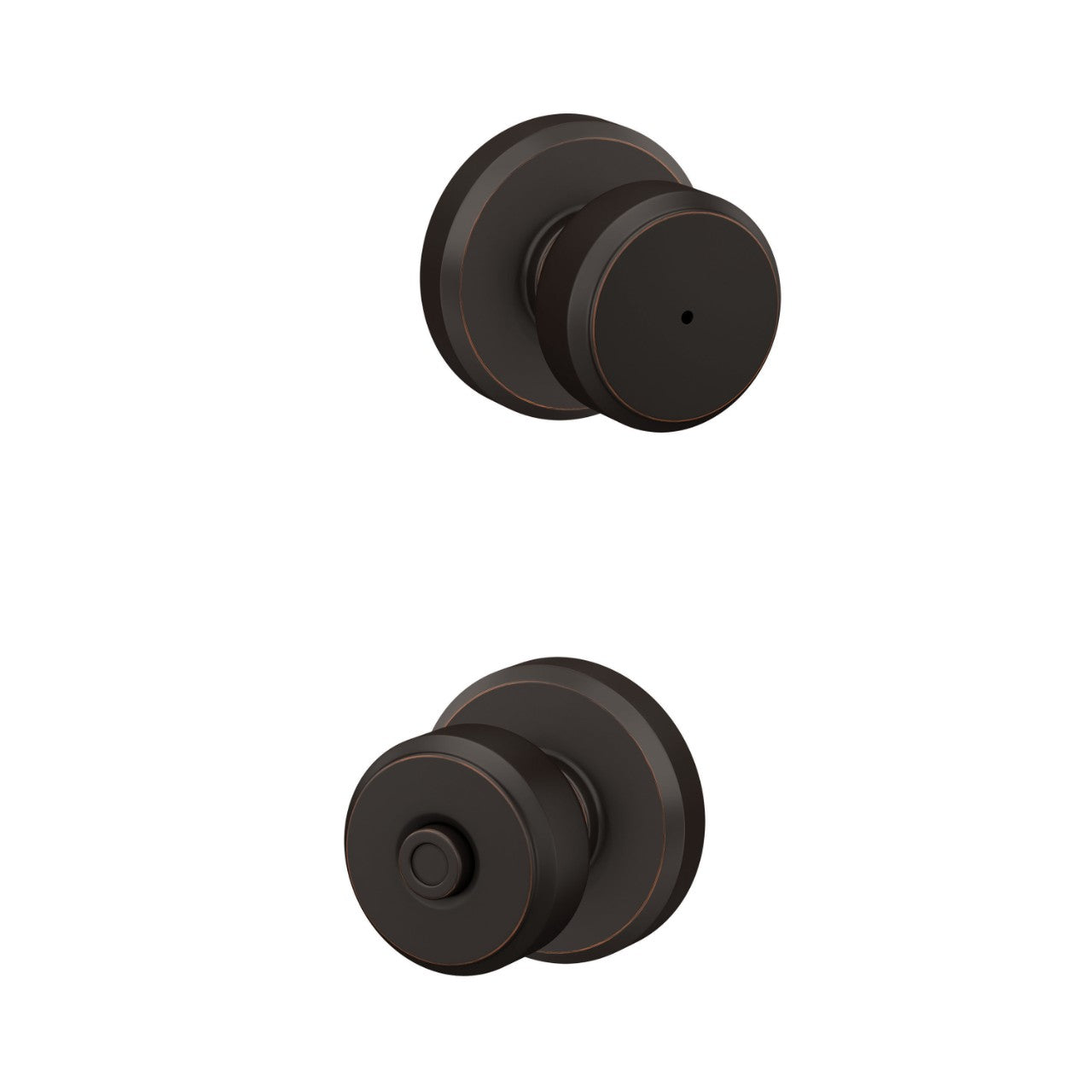 Schlage Bowery Knob with Greyson Rosette Aged Bronze