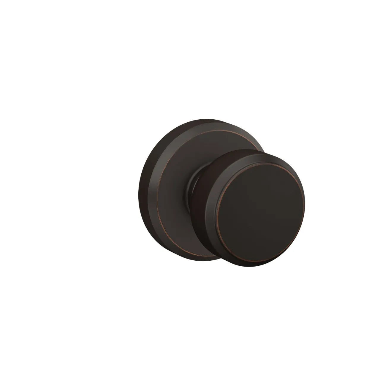 Schlage Bowery Knob with Greyson Rosette Aged Bronze