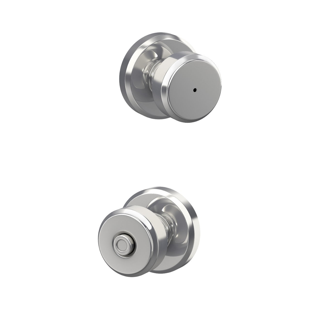 Schlage Bowery Knob with Greyson Rosette Bright Chrome