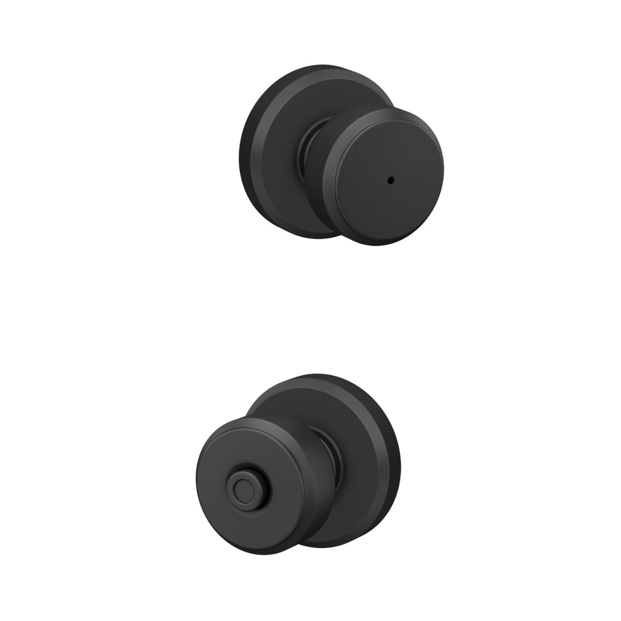 Schlage Bowery Knob with Greyson Rosette Flat Black