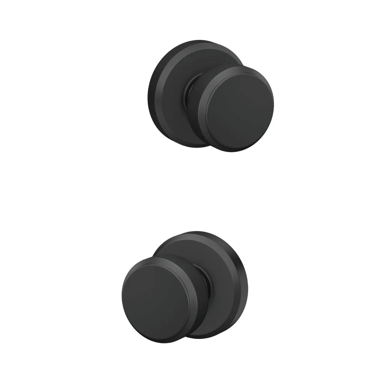 Schlage Bowery Knob with Greyson Rosette Flat Black