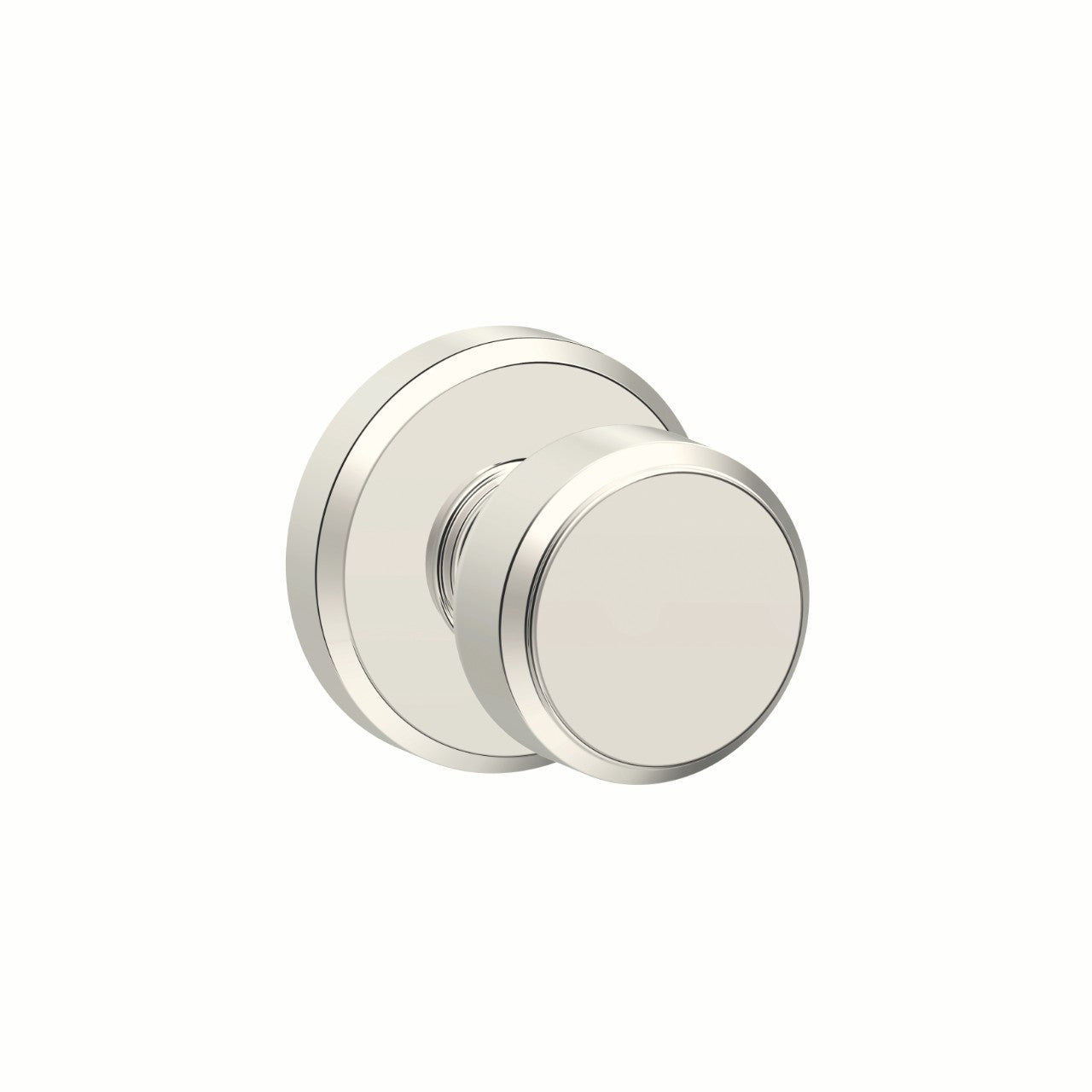 Schlage Bowery Knob with Greyson Rosette Polished Nickel