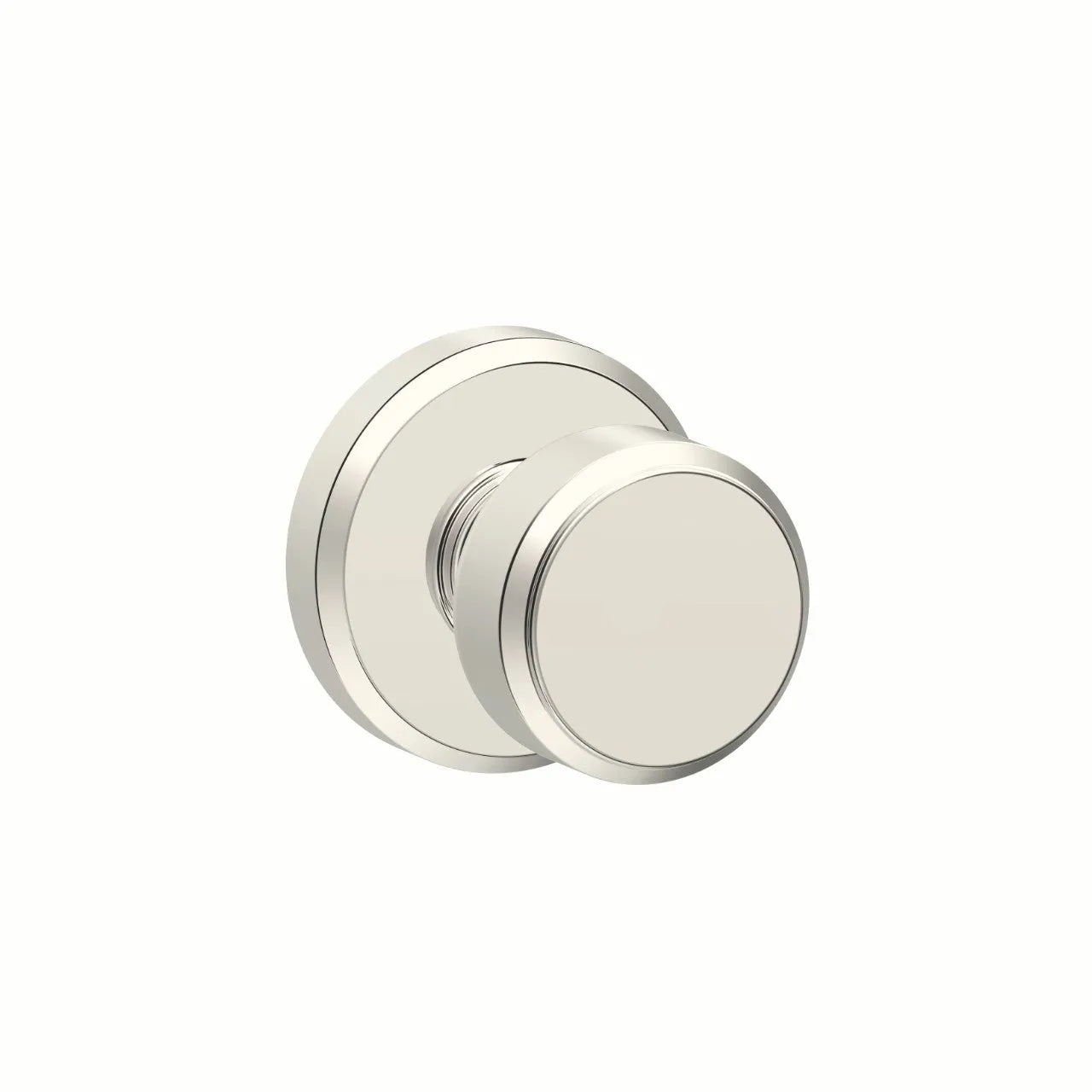 Schlage Bowery Knob with Greyson Rosette Polished Nickel