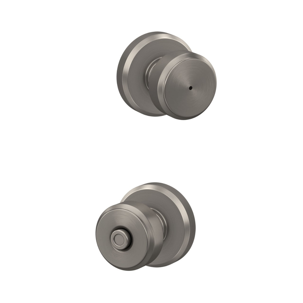 Schlage Bowery Knob with Greyson Rosette Satin Nickel