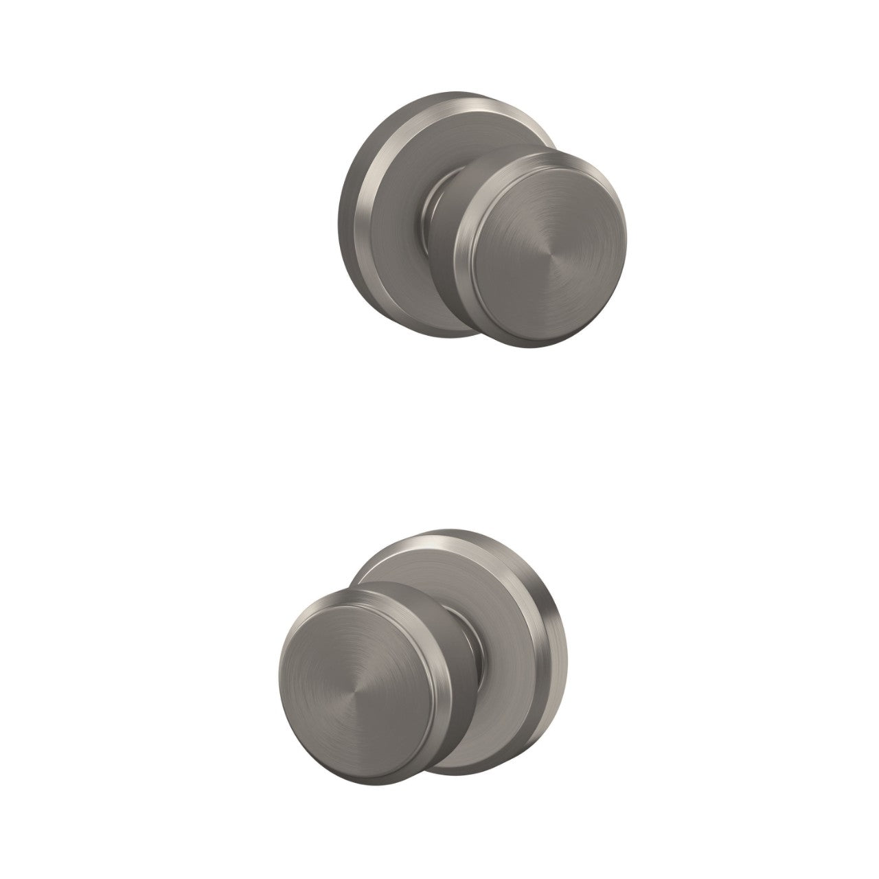 Schlage Bowery Knob with Greyson Rosette Satin Nickel