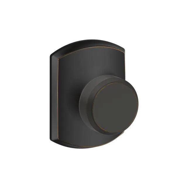 Schlage Bowery Passage Knob With Greenwich Rosette Aged Bronze