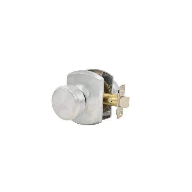 Schlage Bowery Passage Knob With Greenwich Rosette Satin Chrome