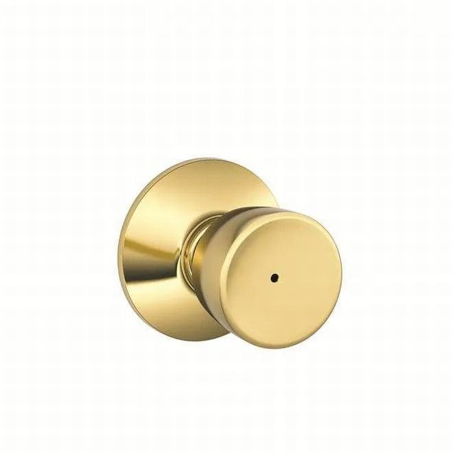 Schlage Bell Privacy Knob in Bright Brass finish