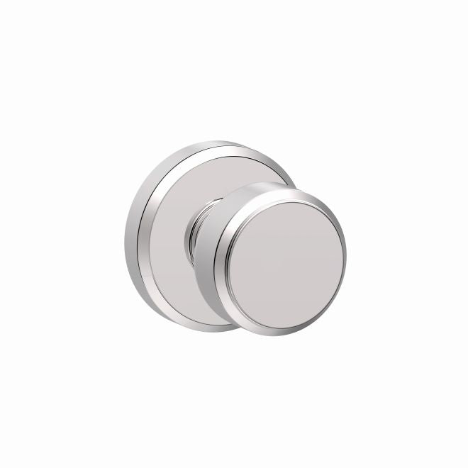 Schlage Bowery Passage Knob With Greyson Rosette in Bright Chrome finish