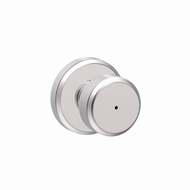 Schlage Bowery Privacy Knob With Greyson Rosette in Bright Chrome finish