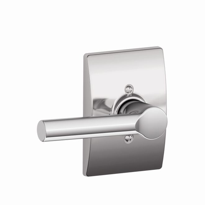 Schlage Broadway Lever With Century Rosette Half Dummy in Bright Chrome finish