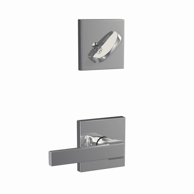 Schlage Custom Northbrook Lever With Collins Rosette Interior Active Trim - Exterior Handleset Sold Separately in Bright Chrome finish