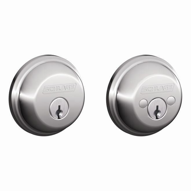 Schlage Double Cylinder Deadbolt in Bright Chrome finish