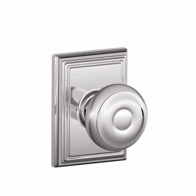 Schlage Georgian Passage Knob With Addison Rosette in Bright Chrome finish