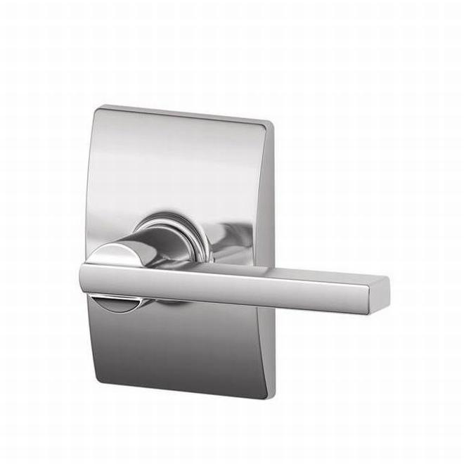 Schlage Latitude Dummy Lever With Century Rosette Interior Trim - Exterior Handleset Sold Separately in Bright Chrome finish