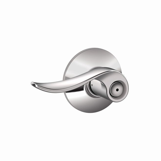 The Schlage Sacramento Privacy Lever in Bright Chrome finish