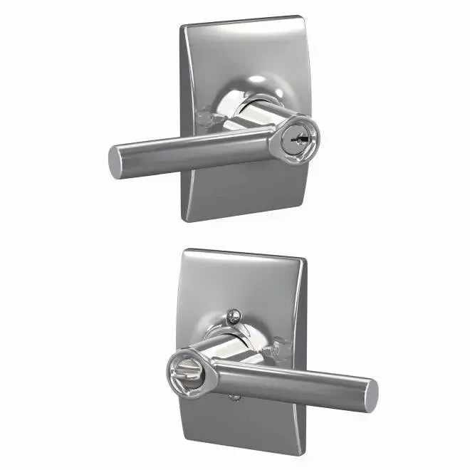 Schlage Broadway Lever with Century Rosette in Bright Chrome finish