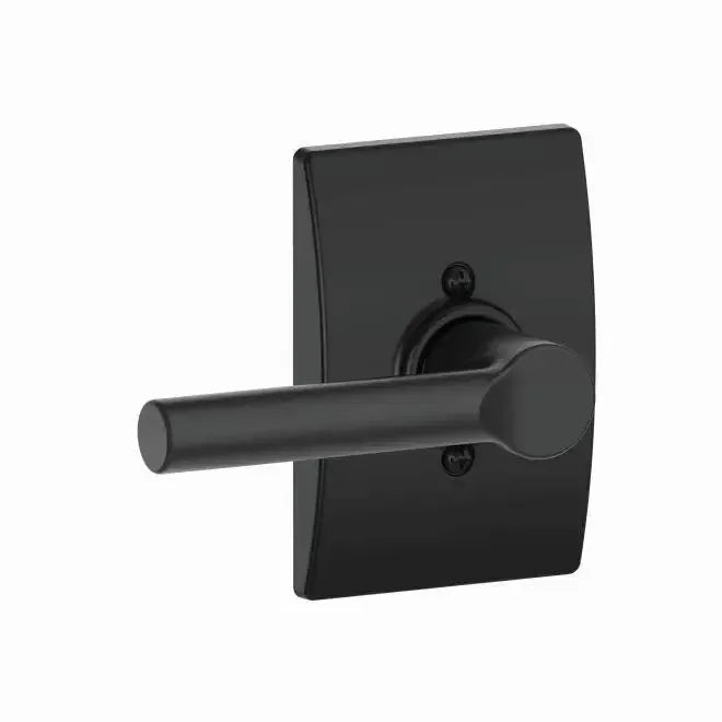 Schlage Broadway Lever with Century Rosette in Flat Black finish