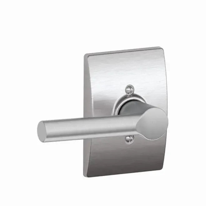Schlage Broadway Lever with Century Rosette in Satin Chrome finish