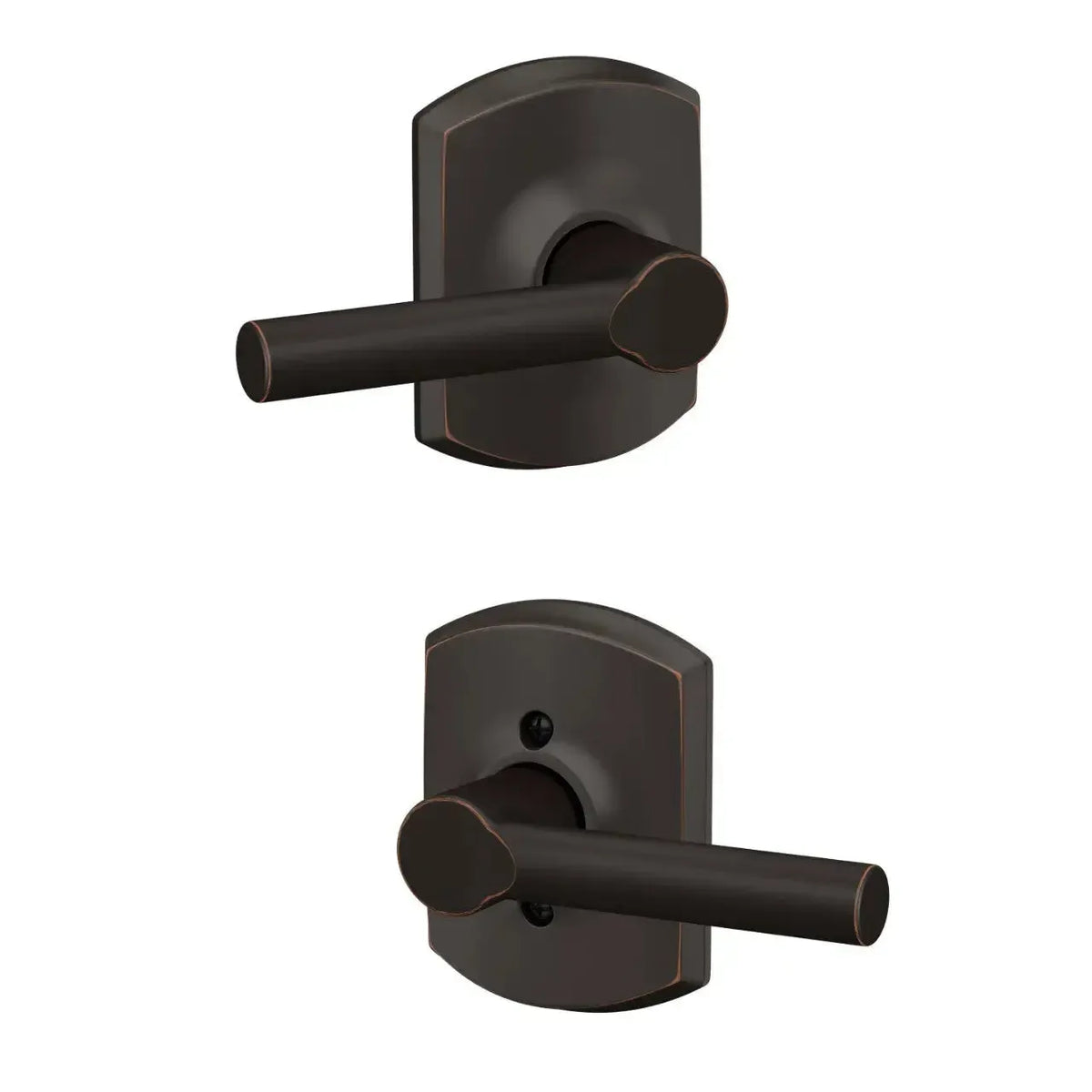Schlage Broadway Lever with Greenwich Rosette in finish
