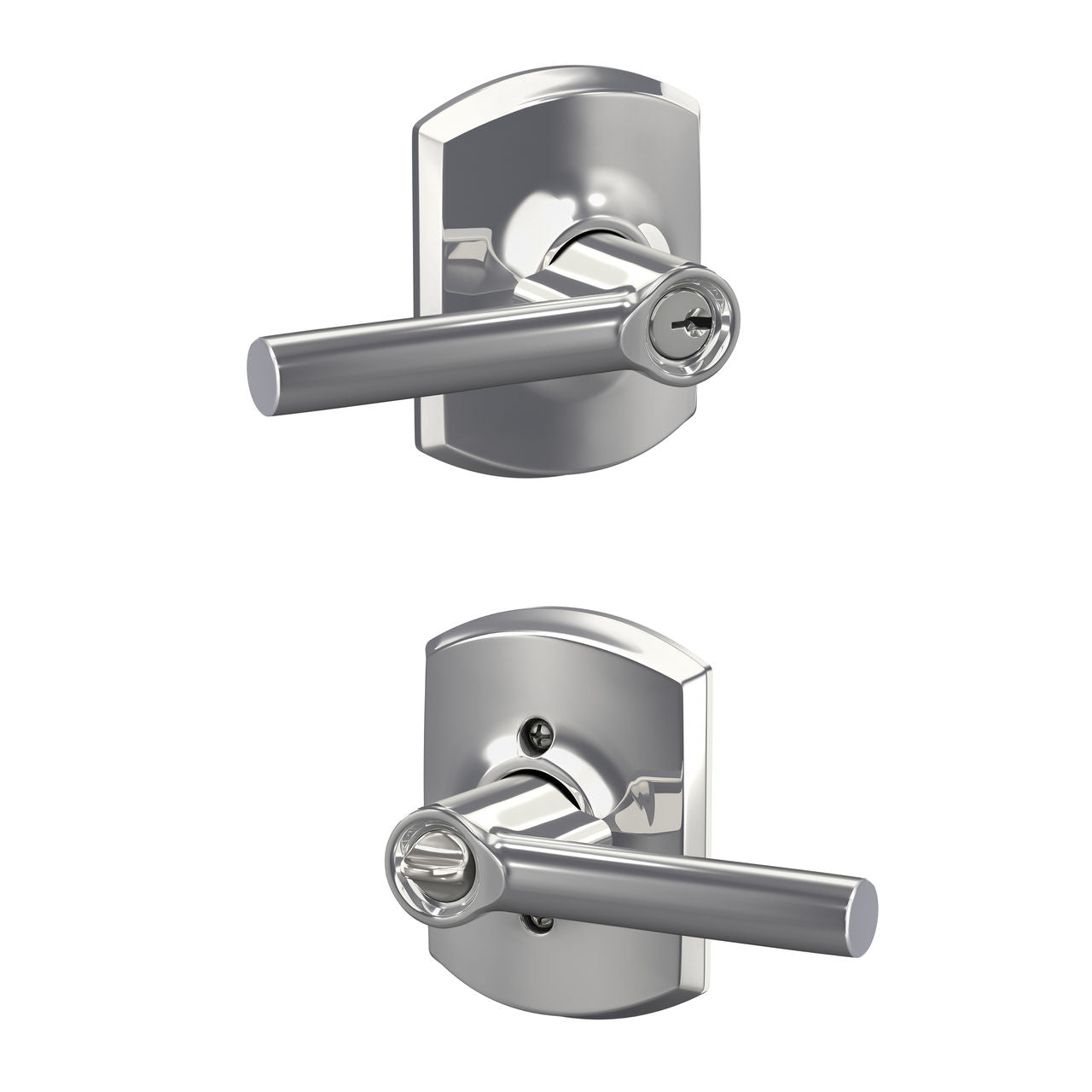 SchlageSchlage Broadway Lever with Greenwich Rosette in 