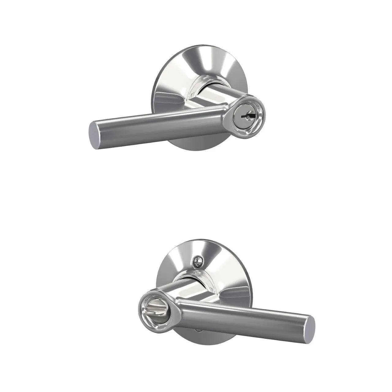 Schlage Broadway Lever with Round Rosette Bright Chrome