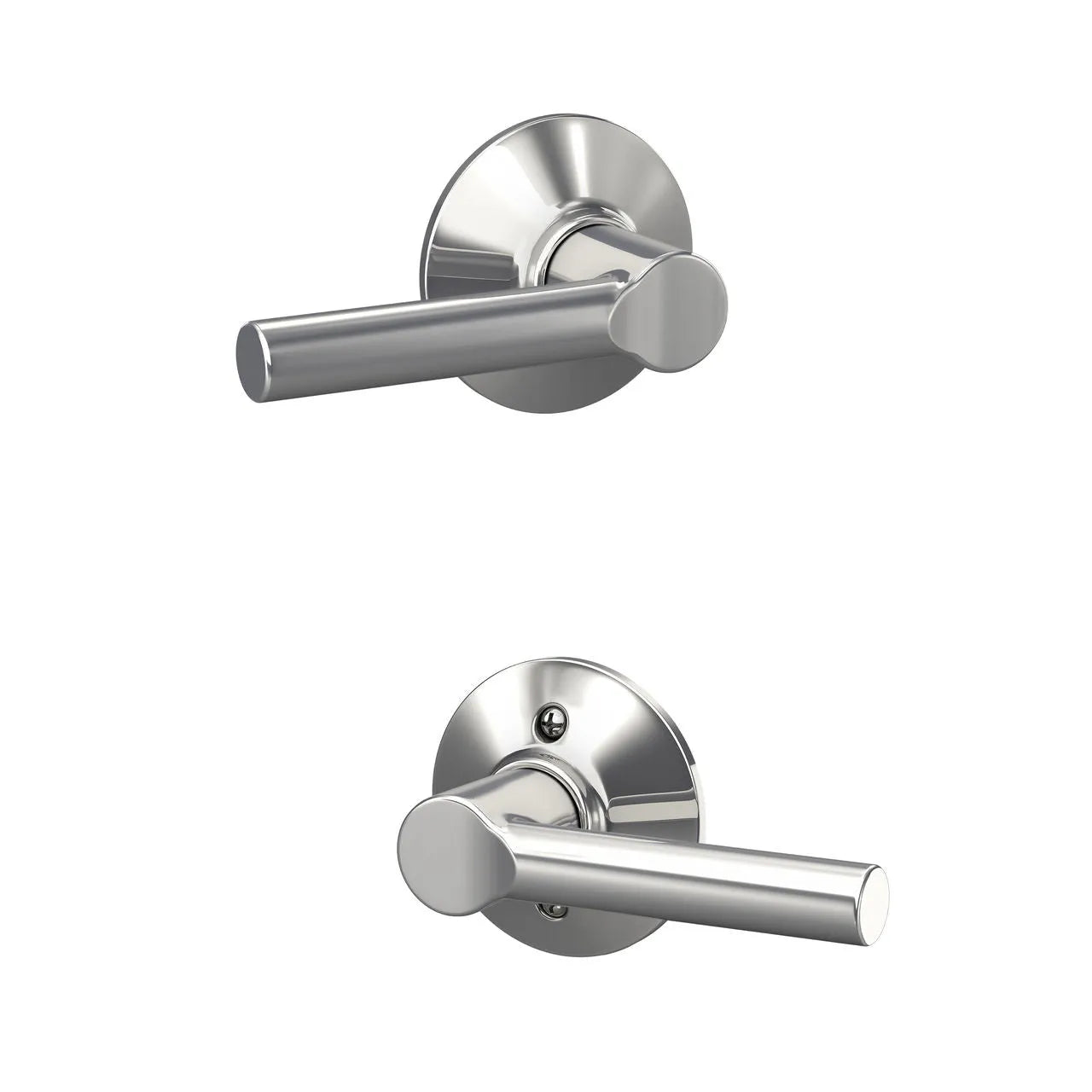 Schlage Broadway Lever with Round Rosette Bright Chrome