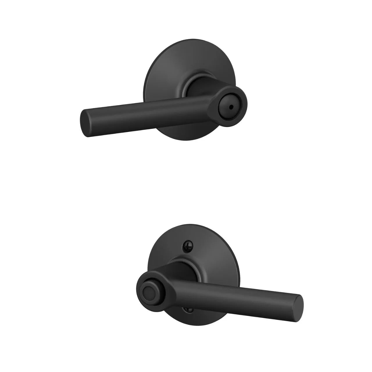 Schlage Broadway Lever with Round Rosette Flat Black