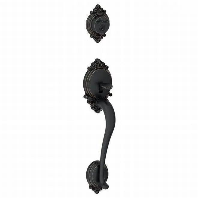 Schlage Brookshire Dummy Exterior Handleset Only - Interior Trim Sold Separately Aged Bronze