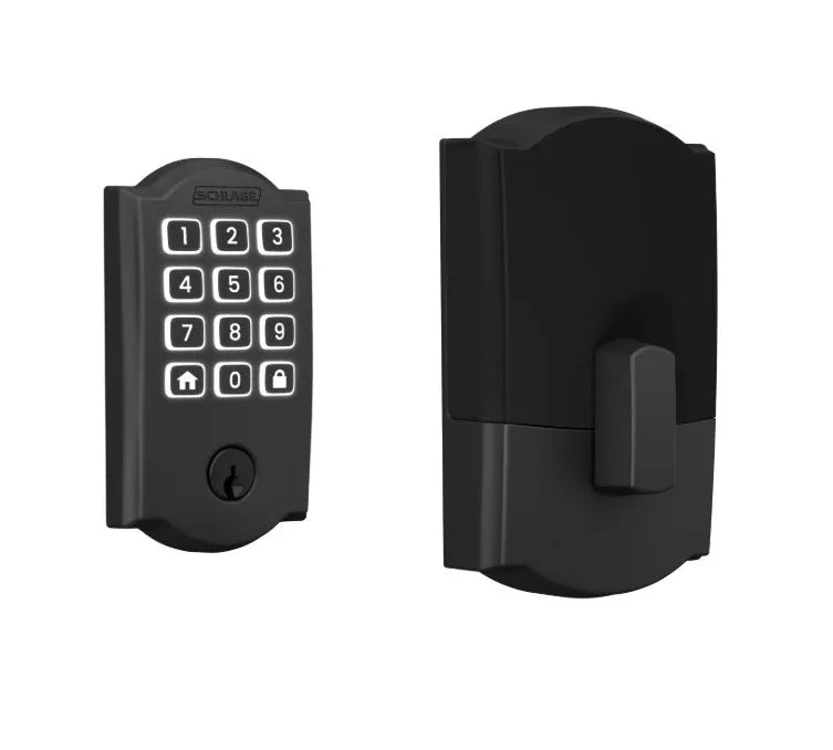 Schlage Camelot Arrive Smart WiFi Deadbolt in Matte Black finish