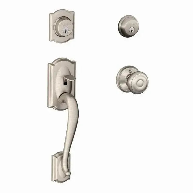 SchlageSchlage Camelot Double Cylinder Handleset With Georgian Knob in 
