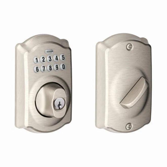 Schlage Camelot Electronic Keypad Deadbolt in Satin Nickel finish